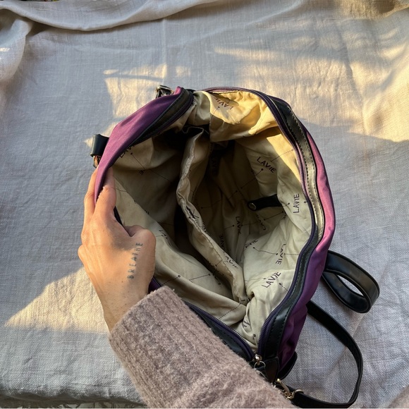 Lavie Pre Loved Purple Black Laptop Bag - Picture 13 of 14